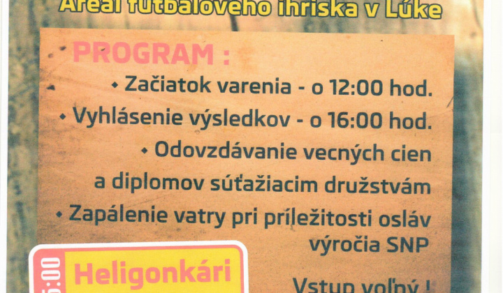 Fotka - 10. ročník súťaže vo varení guláša - piatok 29.8.2025 - areál MŠK Lúka