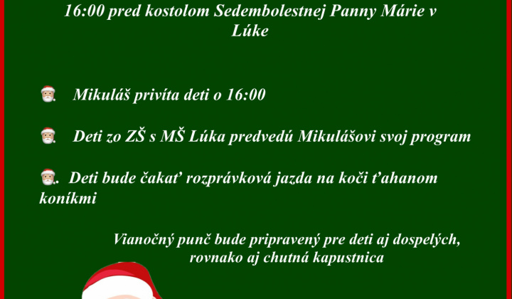 Fotka - Vítanie Mikuláša - 4.12.2025 štvrtok o 16:00 hod.