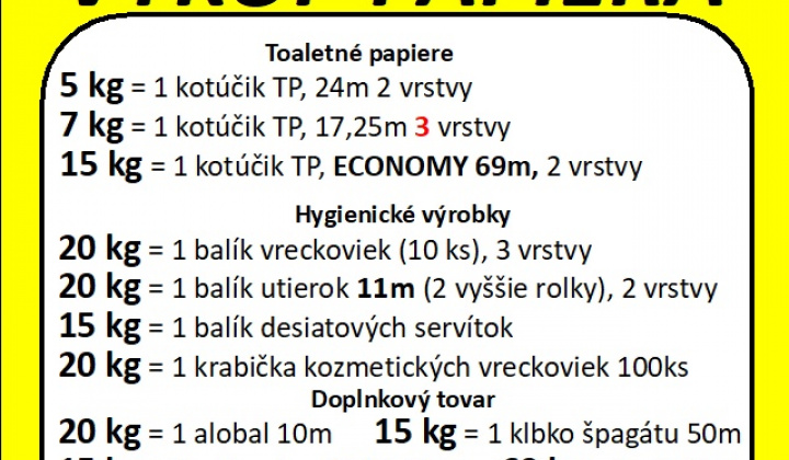Fotka - Výkup papiera - piatok 14.08.2026 15:35 - 15:50 hod. pred COOP Jednotou Lúka