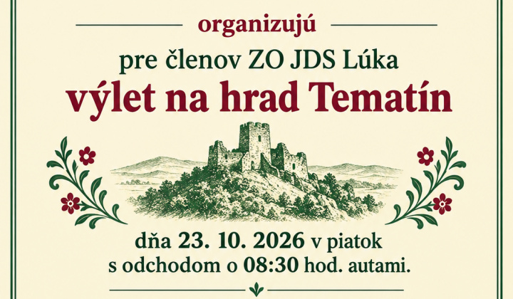 Fotka - Výlet na hrad Tematín - piatok 23.10.2026 o 08:30 hod.